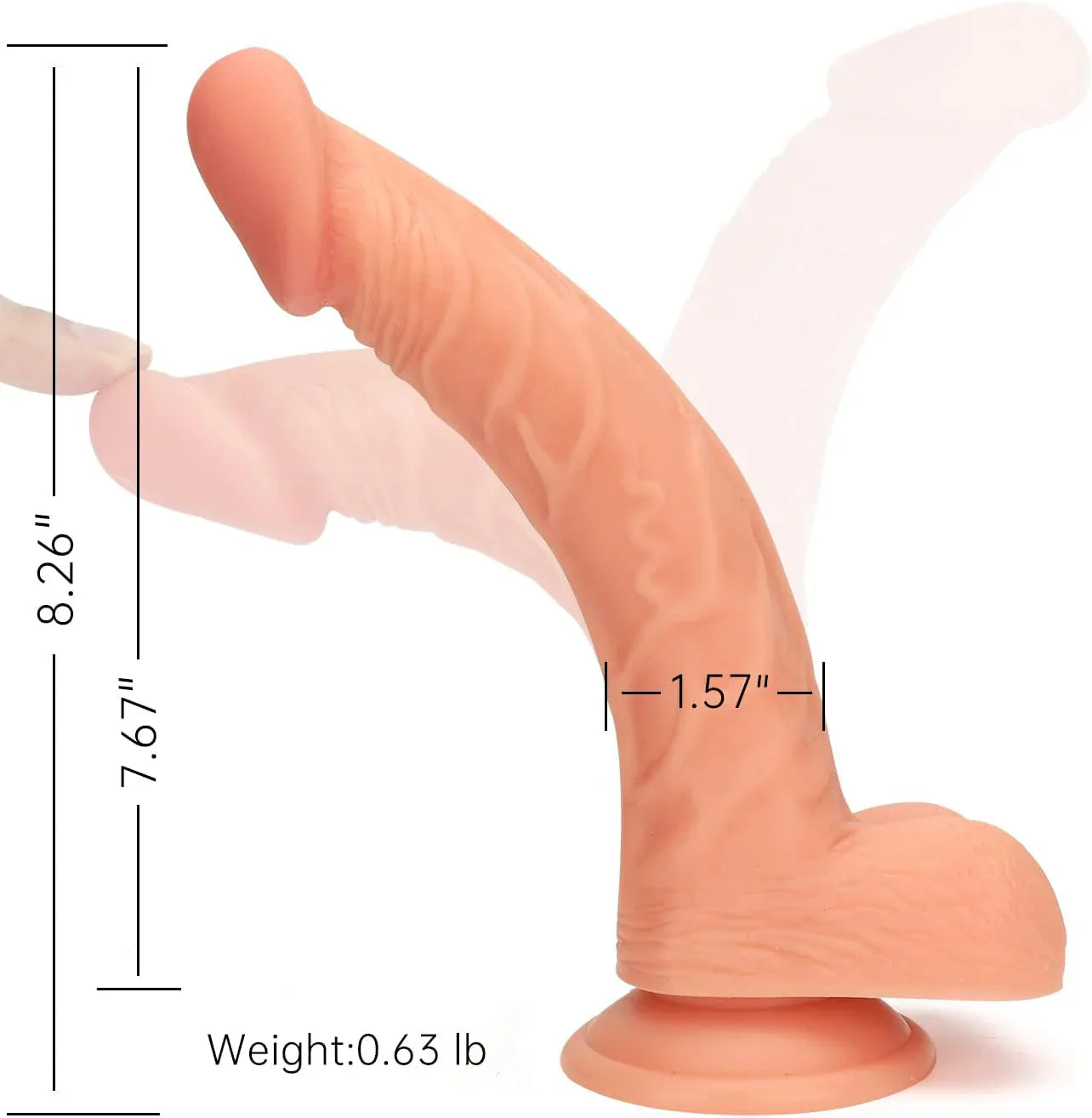 9 inch Strap on Dildo with Harness, Wearable Realistic Silicone Dildo Adult Sex Toy for Female Masturbation Women Gay, Flesh